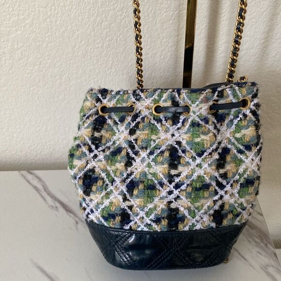 Tory Burch Multi Colored Fleming Soft Mini Tweed Bucket Bag - Picture 6 of 8